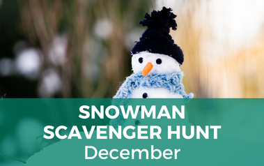 Snowman Scavenger Hunt - image of small snowman with hat and scarf