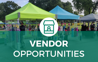 VENDOR OPPORTUNITIES - photo of two multi color vendor booths selling kids accessories