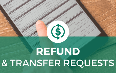 Refund Transfer Requests - image of person filling out a form on a tablet
