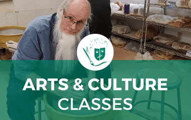 Arts and Culture Classes - image of man throwing pottery on pottery wheel