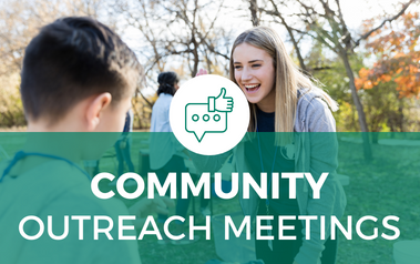 Community Outreach Meetings - image of woman smiling at another person